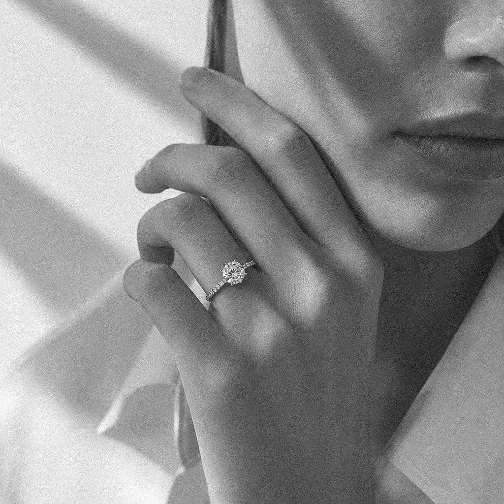 First Promise Round Cut Ring (Pave or Minimalism Band)