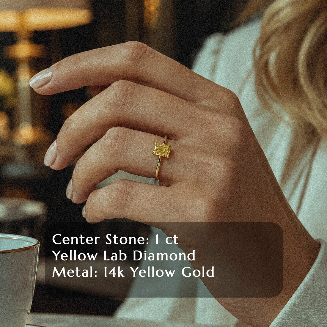 Still Light Emerald Solitaire Ring