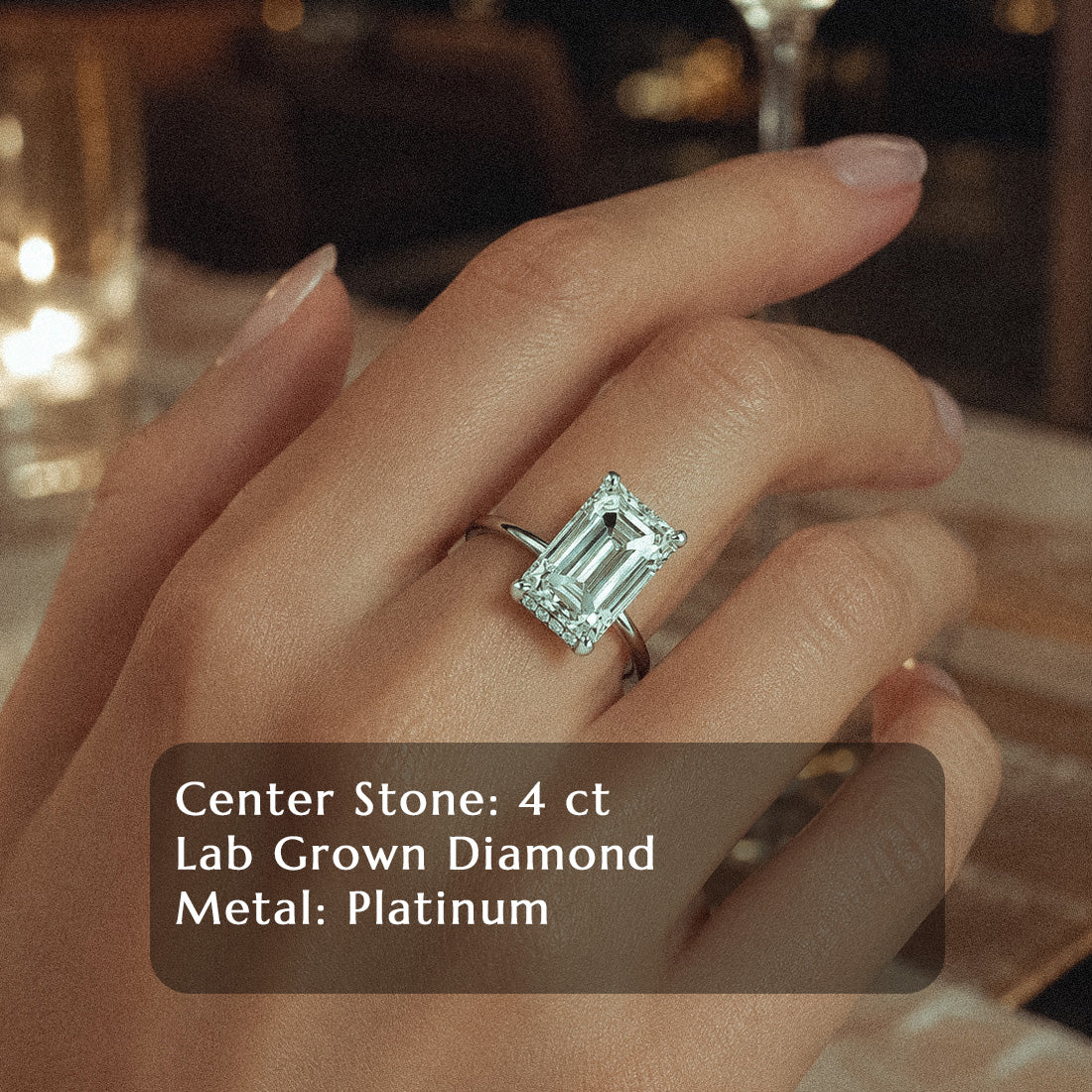 Still Light Emerald Solitaire Ring