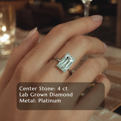 Still Light Emerald Solitaire Ring