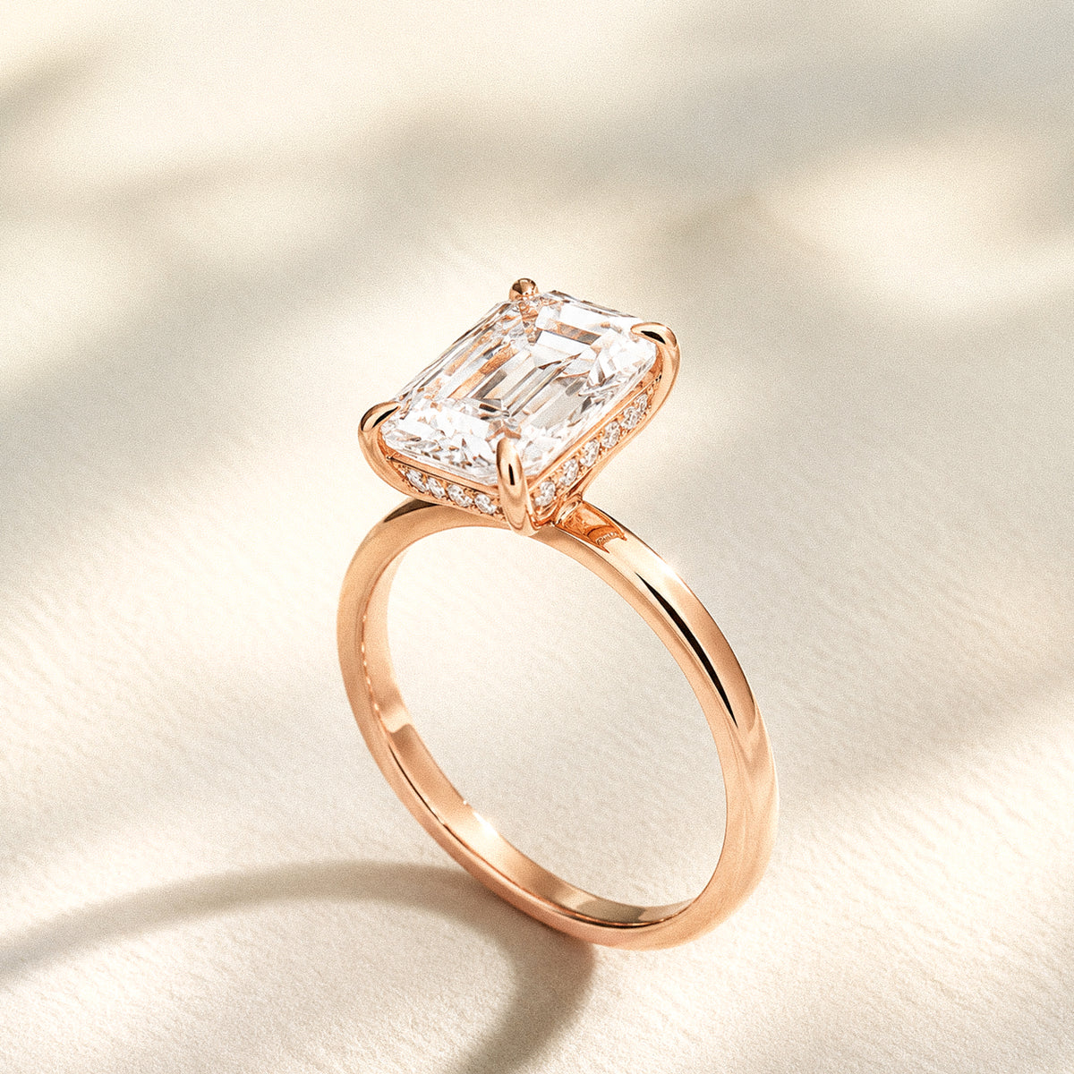 Still Light Emerald Solitaire Ring