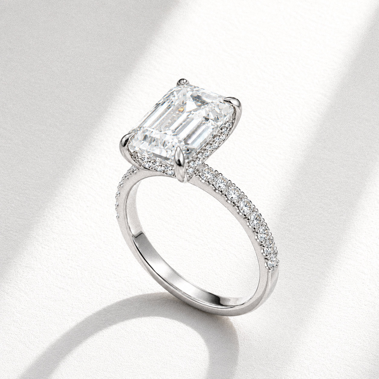 Still Light Emerald Solitaire Ring